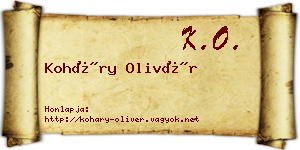 Koháry Olivér névjegykártya