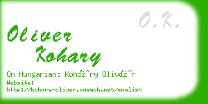 oliver kohary business card